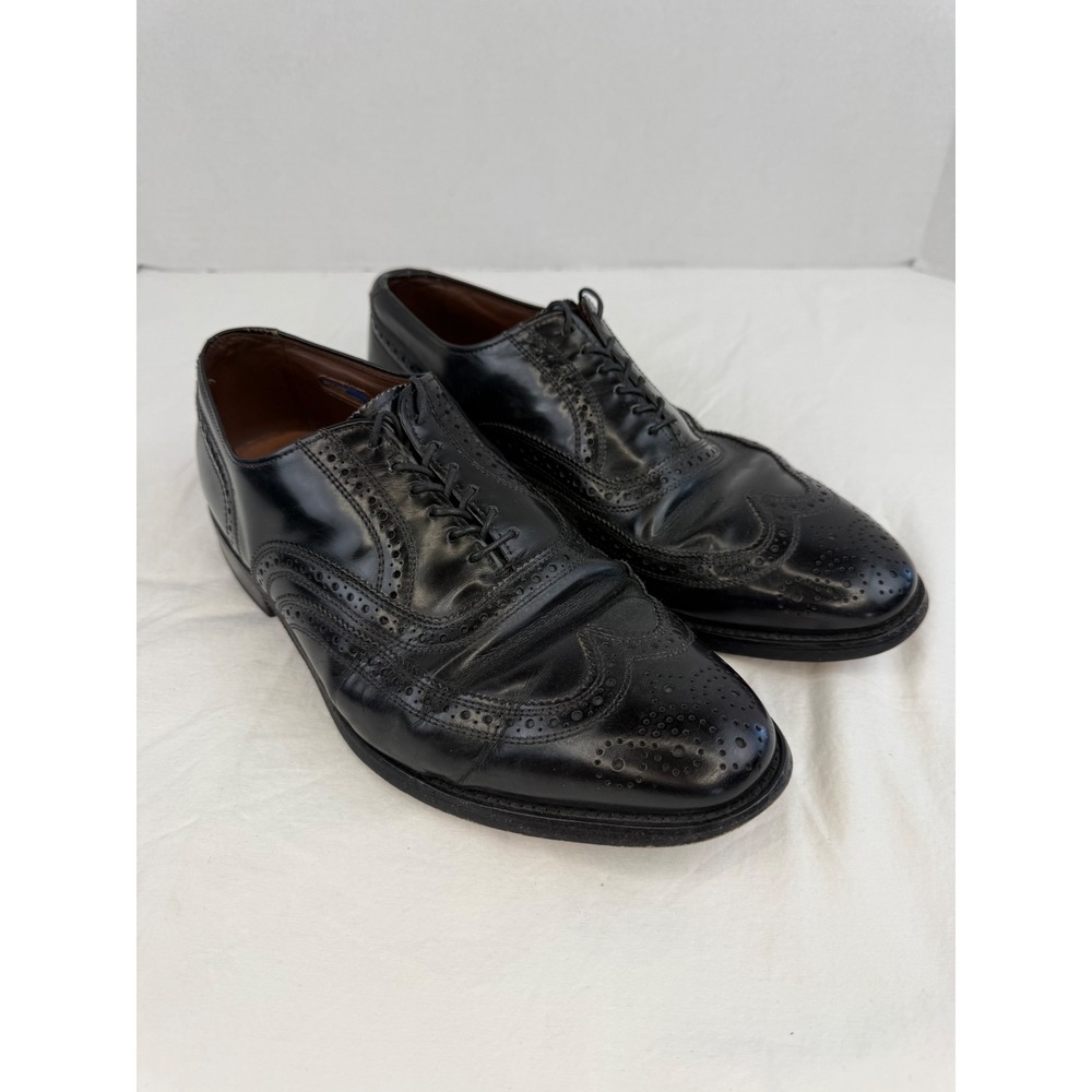 Vintage Allen Edmonds Lloyd Black Leather Wingtip Oxford Dress Shoes‎ Mens 8.5